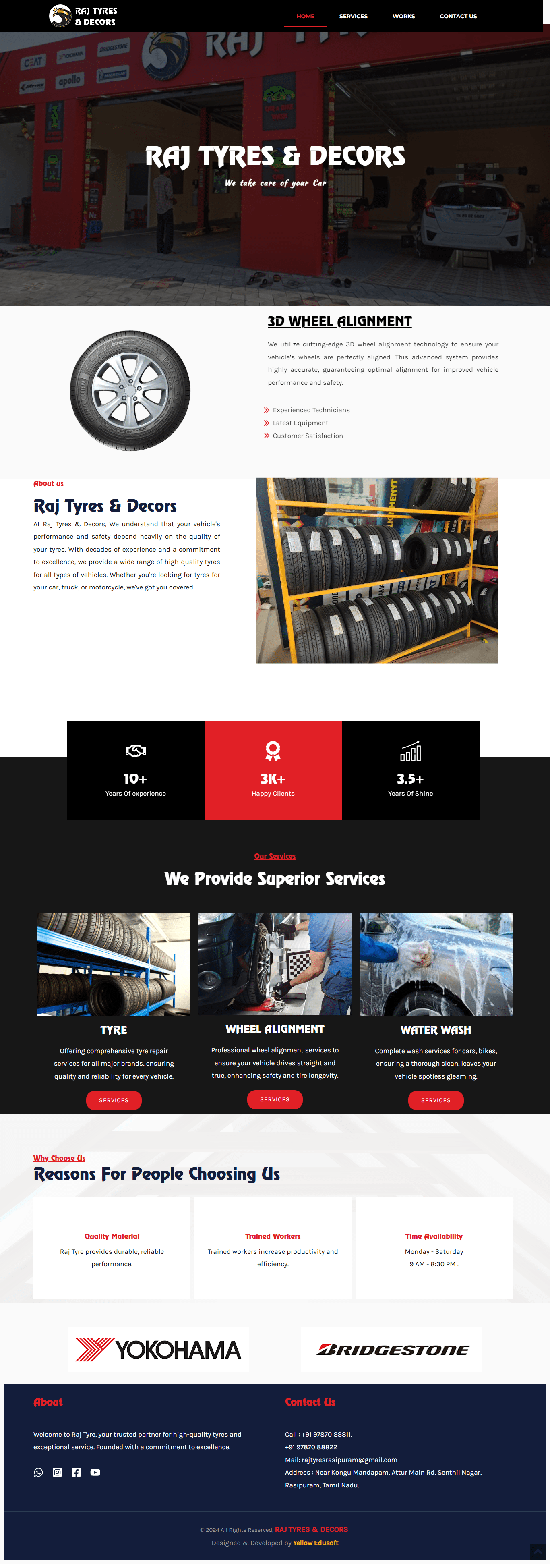 Raj Tyres website