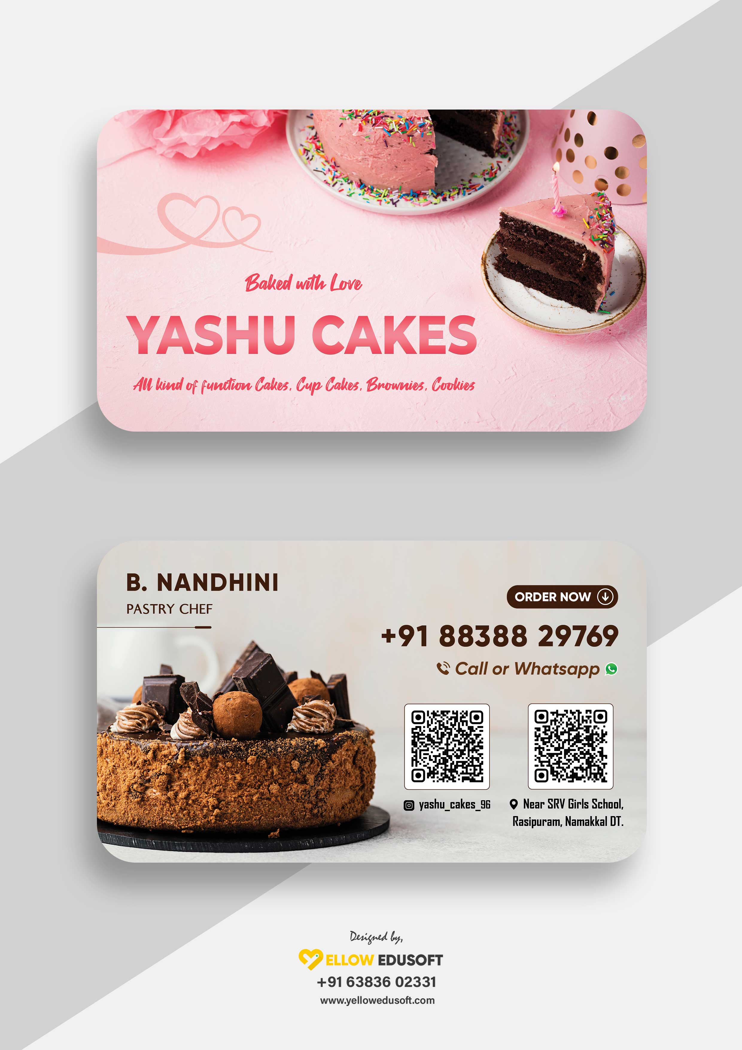Yashu Cakes Business Card